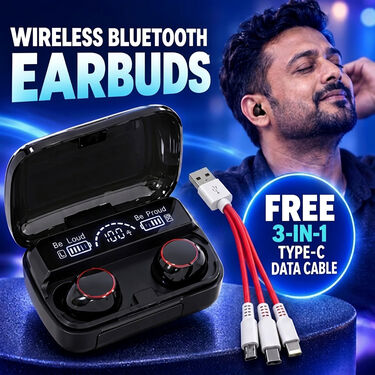 Wireless Bluetooth Earbuds with Free RGB 3-In-1 Type-C Fast Charging Cable (TWS121)