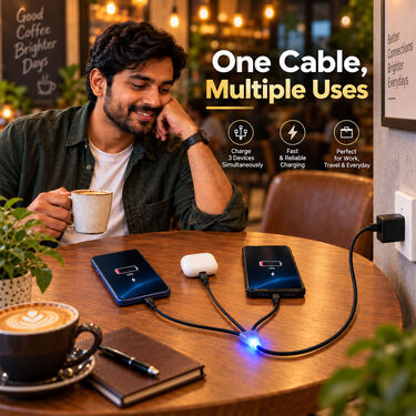Super Fast 3-in-1 Charging Cable with RGB Light (CDC41)