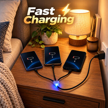 Super Fast 3-in-1 Charging Cable with RGB Light (CDC41)