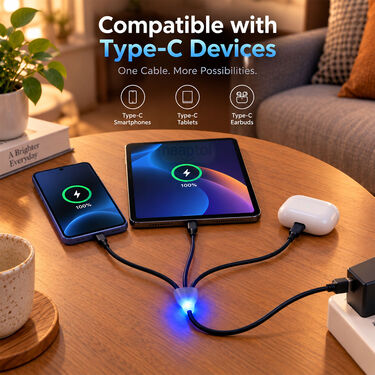Super Fast 3-in-1 Charging Cable with RGB Light (CDC41)