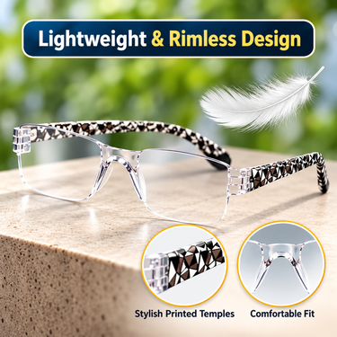 Rimless Adaptive Power Reading Glasses Buy 1 Get 2 Free (3ORG57)
