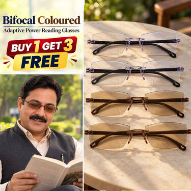 Bifocal Coloured Adaptive Power Reading Glasses Buy 1 Get 3 Free (4BOC6RG1)