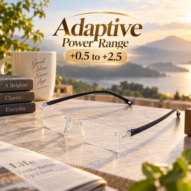 Rimless Adaptive Power Reading Glasses Buy 1 Get 2 Free (3ORG54)
