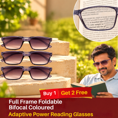 Full Frame Foldable Bifocal Coloured Adaptive Power Reading Glasses Buy 1 Get 2 Free (3FBOC2RG6)