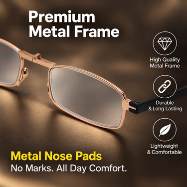 Foldable Metal Adaptive Power Reading Glasses (FORGM7)