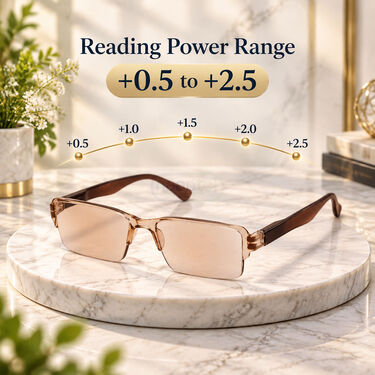 Rimless Coloured Adaptive Power Reading Glasses Buy 1 Get 2 Free (3OC6RG55)