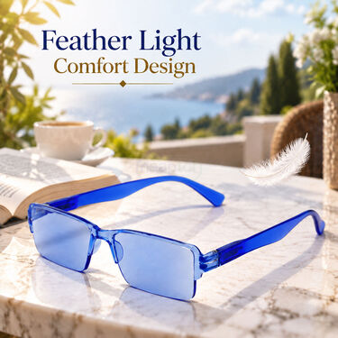 Rimless Coloured Adaptive Power Reading Glasses Buy 1 Get 2 Free (3OC6RG55)