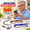 2 Adaptive Power Reading Glasses with Free Ajustable Neckband Strap (2ORG61)