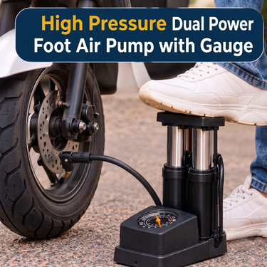 High Pressure Dual Power Foot Air Pump with Gauge (BKU1)