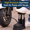 High Pressure Dual Power Foot Air Pump with Gauge (BKU1)