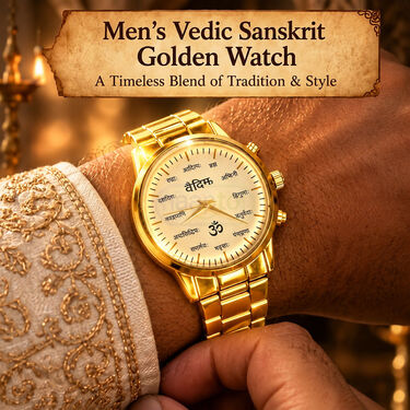 Mens Vedic Sanskrit Golden Watch (MGW11)