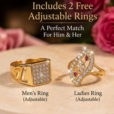 Golden Mens & Ladies Watch with Free Mens & Ladies Ring (MLGWFR2)