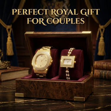 Golden Mens & Ladies Watch with Free Mens & Ladies Ring (MLGWFR2)