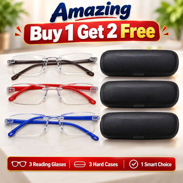 Rimless Adaptive Power Reading Glasses Buy 1 Get 2 Free (3ORG59)