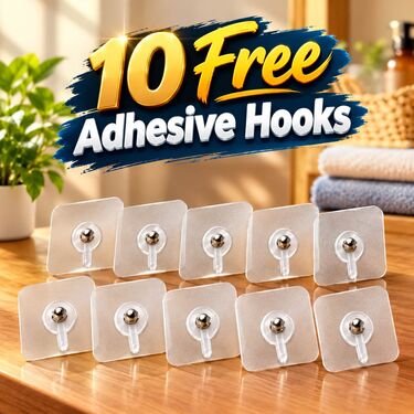 Pack Of 2 Reusable Hook With Free 10 Adhesive Hooks (SAN7)