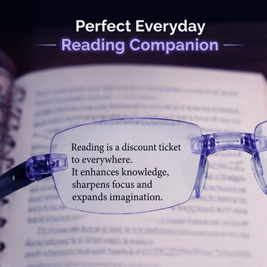 Rimless Folding Coloured Adaptive Power Reading Glasses Buy 1 Get 2 Free (3FOC3RG1)