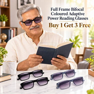 Full Frame Bifocal Coloured Adaptive Power Reading Glasses Buy 1 Get 3 Free (4BOC6RG64)