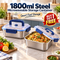 1800ml Steel Microwaveable Storage Container- Buy 1 Get 1 Free (SMC2)