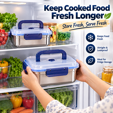 1800ml Steel Microwaveable Storage Container- Buy 1 Get 1 Free (SMC2)
