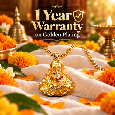 Kainchi Dhaam Baba Neem Karoli Pendant with Golden Chain (SJPN5)