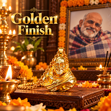 Kainchi Dhaam Baba Neem Karoli Pendant with Golden Chain (SJPN5)