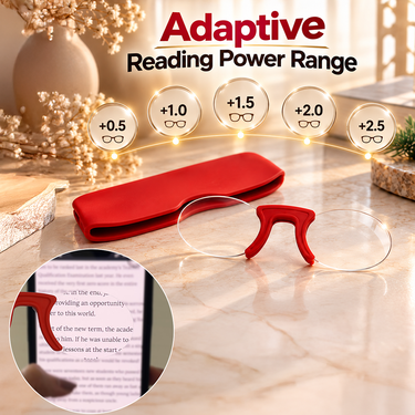 Nose Clip Adaptive Power Reading Glasses with Free Silicon Case (ORG62)