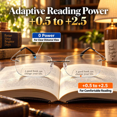 Fully Flexible Bifocal Adaptive Power Reading Glasses (BORG63)