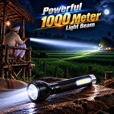 2 In 1 Rechargeable Big Kisan Torch & Emergency Light (LL95)
