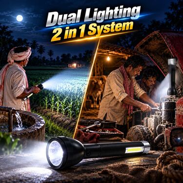 2 In 1 Rechargeable Big Kisan Torch & Emergency Light (LL95)