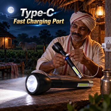 2 In 1 Rechargeable Big Kisan Torch & Emergency Light (LL95)