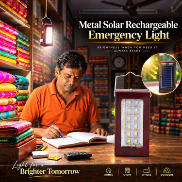Metal Solar Rechargeable Emergency Light (LL97)