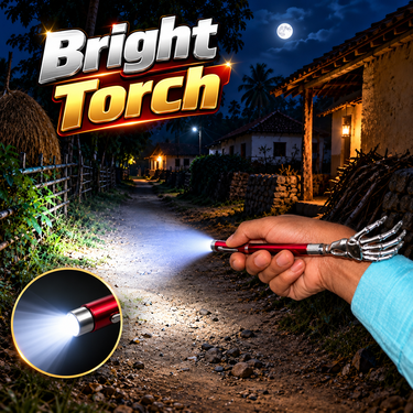 Stainless Steel Heavy Duty Telescopic Torch with Laser (PCP4)