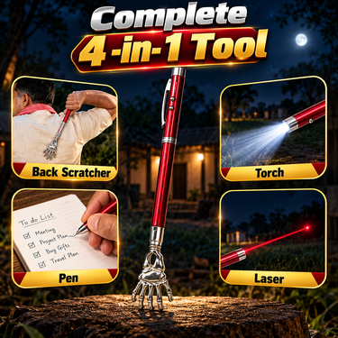 Stainless Steel Heavy Duty Telescopic Torch with Laser (PCP4)