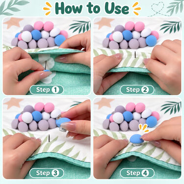 Pack of 10 Multipurpose Clip On Buttons (SEM13)