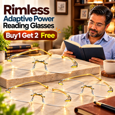 Rimless Adaptive Power Reading Glasses Buy 1 Get 2 Free (3ORG65)