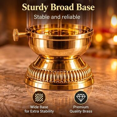 Brass Akhand Diya With Adjustable Bati (BAD4)