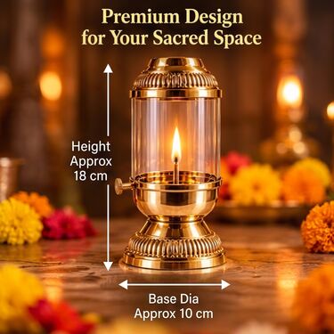 Brass Akhand Diya With Adjustable Bati (BAD4)