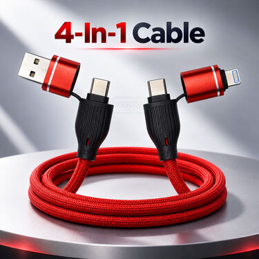 200 Watt Super Fast Charging 4-In-1 Cable (CDC44)