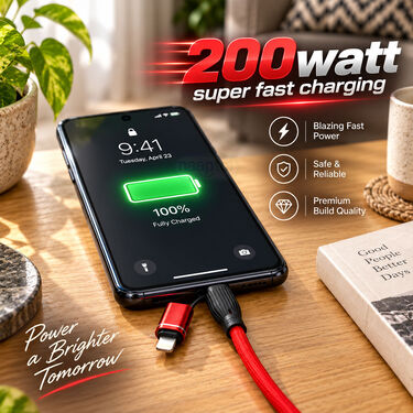 200 Watt Super Fast Charging 4-In-1 Cable (CDC44)