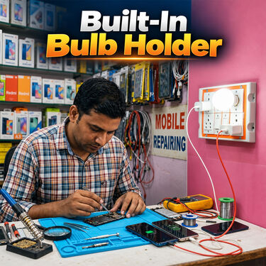 3-In-1 Plug Point with Bulb Holder For Home And Office Use (ELA17)