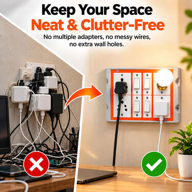 3-In-1 Plug Point with Bulb Holder For Home And Office Use (ELA17)