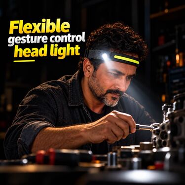 Rechargeable LED Headlamp With Gesture Control (LL98)