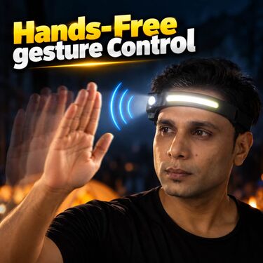 Rechargeable LED Headlamp With Gesture Control (LL98)