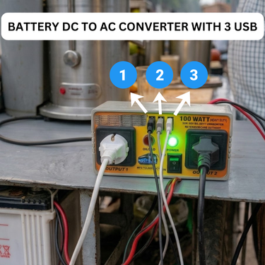 Battery DC To AC Converter With 3 USB (ELA26)