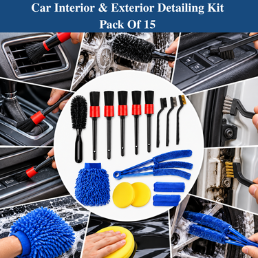 Car Interior & Exterior Detailing Kit Pack of 15 (CMT1)
