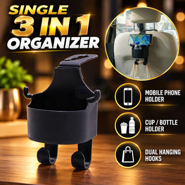 Car Headrest Backseat Cup Holder With Hooks (CAC6)