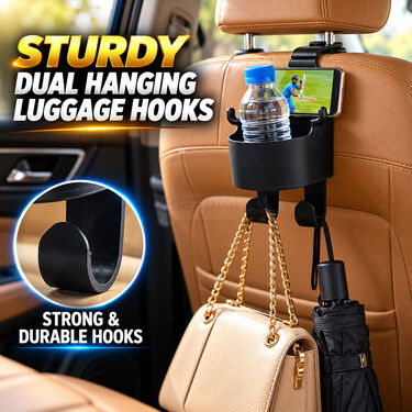 Car Headrest Backseat Cup Holder With Hooks (CAC6)