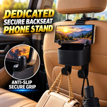 Car Headrest Backseat Cup Holder With Hooks (CAC6)