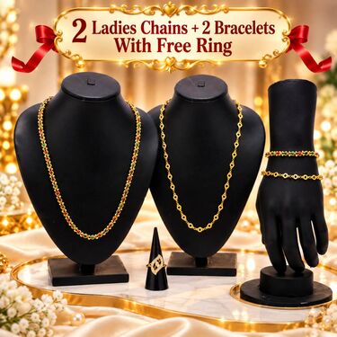 2 Ladies Chain + 2 Bracelet With Free Ring (WJ23)