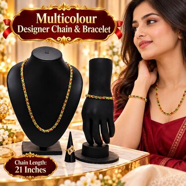 2 Ladies Chain + 2 Bracelet With Free Ring (WJ23)